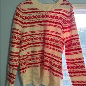 Croft & Barrow Festive Red and Cream Sweater